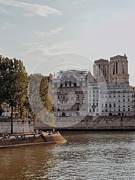 Notre-Dame de Paris without the spiral, Paris, France photo