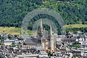 Notre-Dame-et-Saint-Privat cathedral overlooking the city of Mende