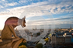 Notre Dame: Gargoyle overlooking Paris