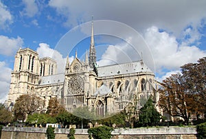 Notre Dame of Paris seen from behind photo