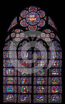 Notre Dame of Paris Stained Glass Window