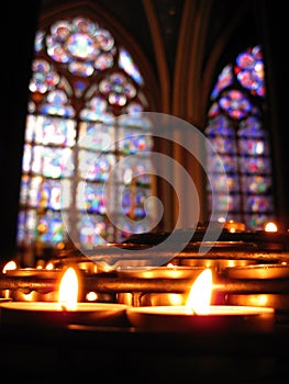 Notre Dame Prayer Candles & Stained Glass