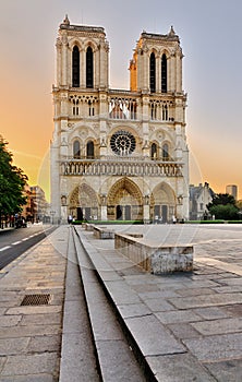 Notre Dame during sunrise