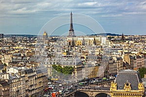 Notre Dame View Effel Tower Invalides Old Buildings Paris France photo