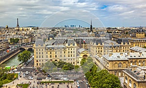 Notre Dame View Effel Tower Invalides Old Buildings Paris France