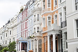 Notting Hill colorful houses photo