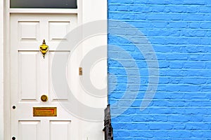 notting hill in england old suburban wall door