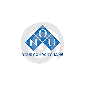 NOU letter logo design on WHITE background. NOU creative initials letter logo concept.