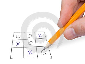 Noughts and crosses game