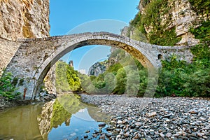 Noutsos stone bridge. Central Zagori, Greece