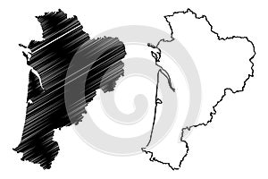 Nouvelle-Aquitaine map vector photo