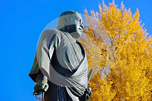 Nov 30 2023 Tokyo Japan bronze statue of Japanese statesman Saigo Takamori