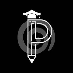 Letter P And Pencil Logo