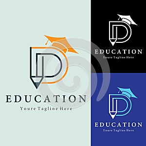 Letter D And Pencil Logo