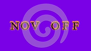 Nov Off fire text effect violet background photo