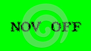 Nov Off smoke text effect green isolated background photo