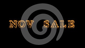 Nov Sale fire text effect black background photo