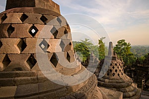 Templo de Borobudur durante el dÃÂ­a, Yogyakarta, Java, Indonesia. photo