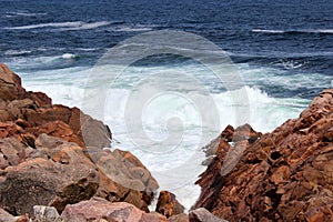 Nova Scotia Cabot Trail Red rocks Ocean Scene