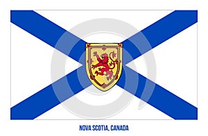Nova Scotia Flag Vector Illustration on White Background. Provinces Flag of Canada photo