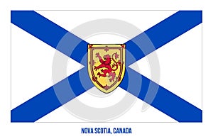 Nova Scotia Flag Vector Illustration on White Background. Provinces Flag of Canada