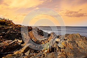 Nova Scotia Ovens Natural Park on the Atlantic Coast Holiday Camping Park Resort Tourism Sunset