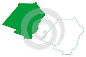 Nova Soure municipality Bahia state, Municipalities of Brazil, Federative Republic of Brazil map vector illustration, scribble photo