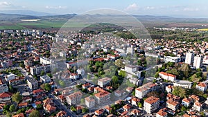 Nova Zagora Bulgaria drone city view aerial panorama