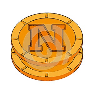 novacoin cryptocurrency stack icon