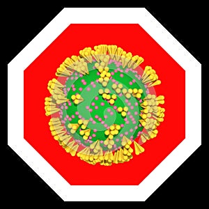 Novel coronavirus 2019-nCoV alert. Stop severe acute and middle east respiratory syndrome 3d illustration