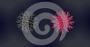 Novel Coronavirus COVID background concept SARS pandemic symbol. Danger of Virus outbreak and 2019-nKoV flu background