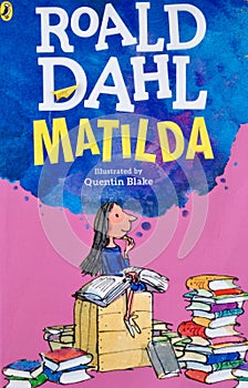 Novel front cover of Matilda by Roald Dahl