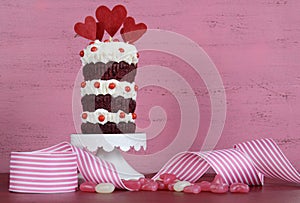 Novelty triple layer red velvet cupcake