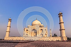 November 02, 2014: Sideview of the Taj Mahal in Agra, India