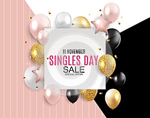 November 11 Singles Day Sale Abstract Background.. Vector Illustration