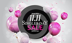 November 11 Singles Day Sale. Vector Illustration