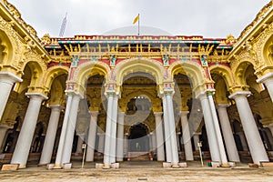 November 13, 2014: Facade of the Thirumalai Nayakkar Mahal palace in Madurai, India