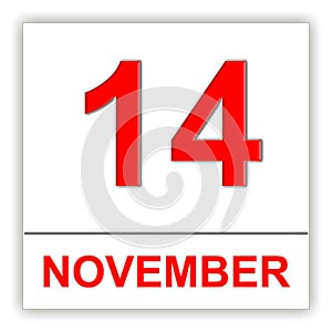 November 14. Day on the calendar.