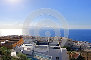 November 19 2021 - Puerto de Santiago, Tenerife, Spain: Coastal town and Gigantes cliffs