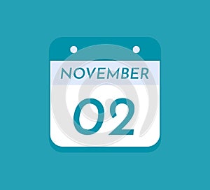 November 2 Single Day Calendar, 2 November