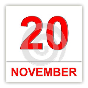 November 20. Day on the calendar.