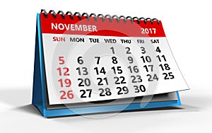 november 2017 calendar