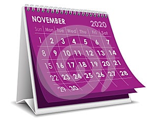 November 2020 calendar