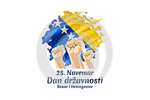 November 25, Statehood Day of Bosnia and Herzegovina Vector Illustration.