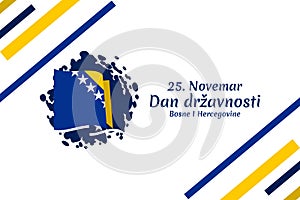 November 25, Statehood Day of Bosnia and Herzegovina Vector Illustration.