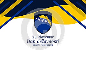 November 25, Statehood Day of Bosnia and Herzegovina Vector Illustration.