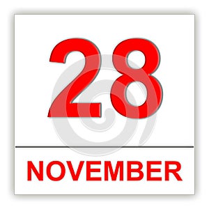 November 28. Day on the calendar.