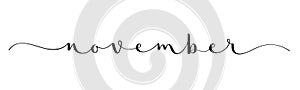 NOVEMBER black brush calligraphy banner