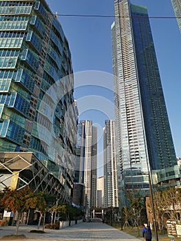 2 November 2022 - Busan, South Korea: Cityscape showing modern buildings