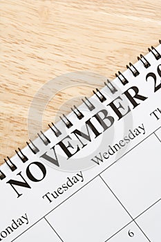 November on calendar.